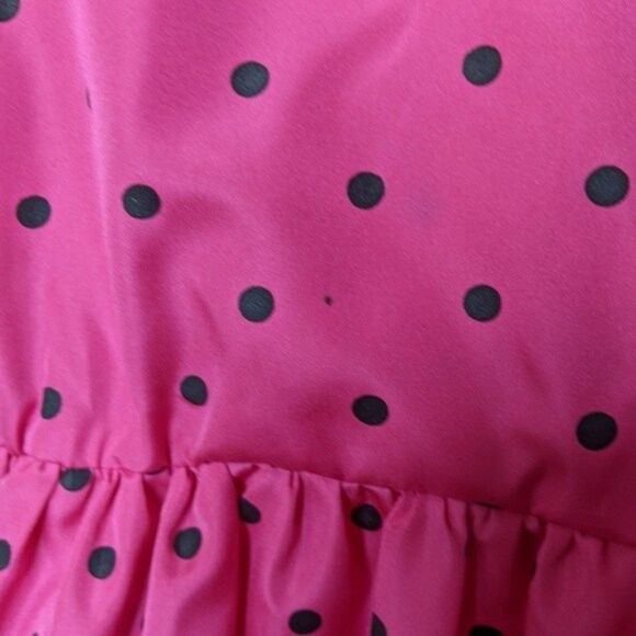 5/$25 Vicky Vaughn vintage 60s-70s taffeta polka dot dress - Picture 8 of 8
